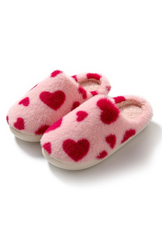Heart Fuzzy Slippers